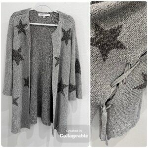 Cupcakes and Cashmere Star Knit Cardigan Western Boho Neutral Sweater Casual